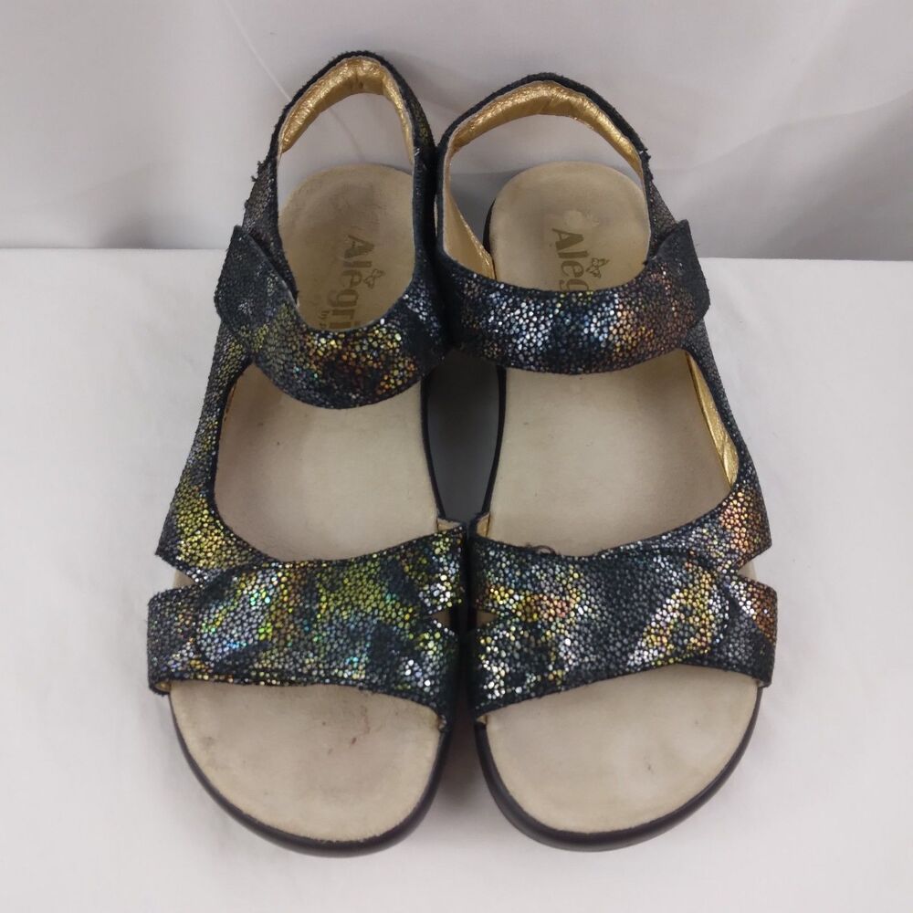 Alegria Joy Oh Snap Joy-483 Black Iridescent Leather Women's Size 38 US 8 8.5 - Picture 3 of 10